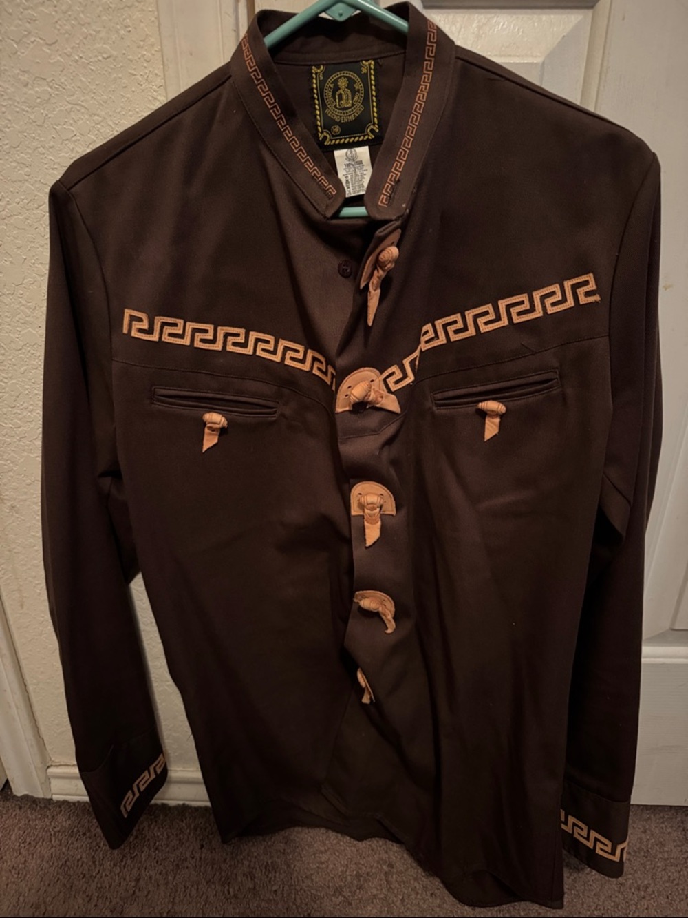 Mens Vintage Espuela de Oro Western Embroidered Charro Shirt Size M